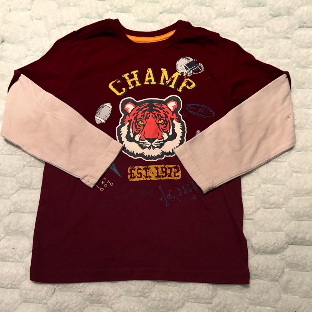 Kids Long Sleeve Tiger Graphic Tee 218